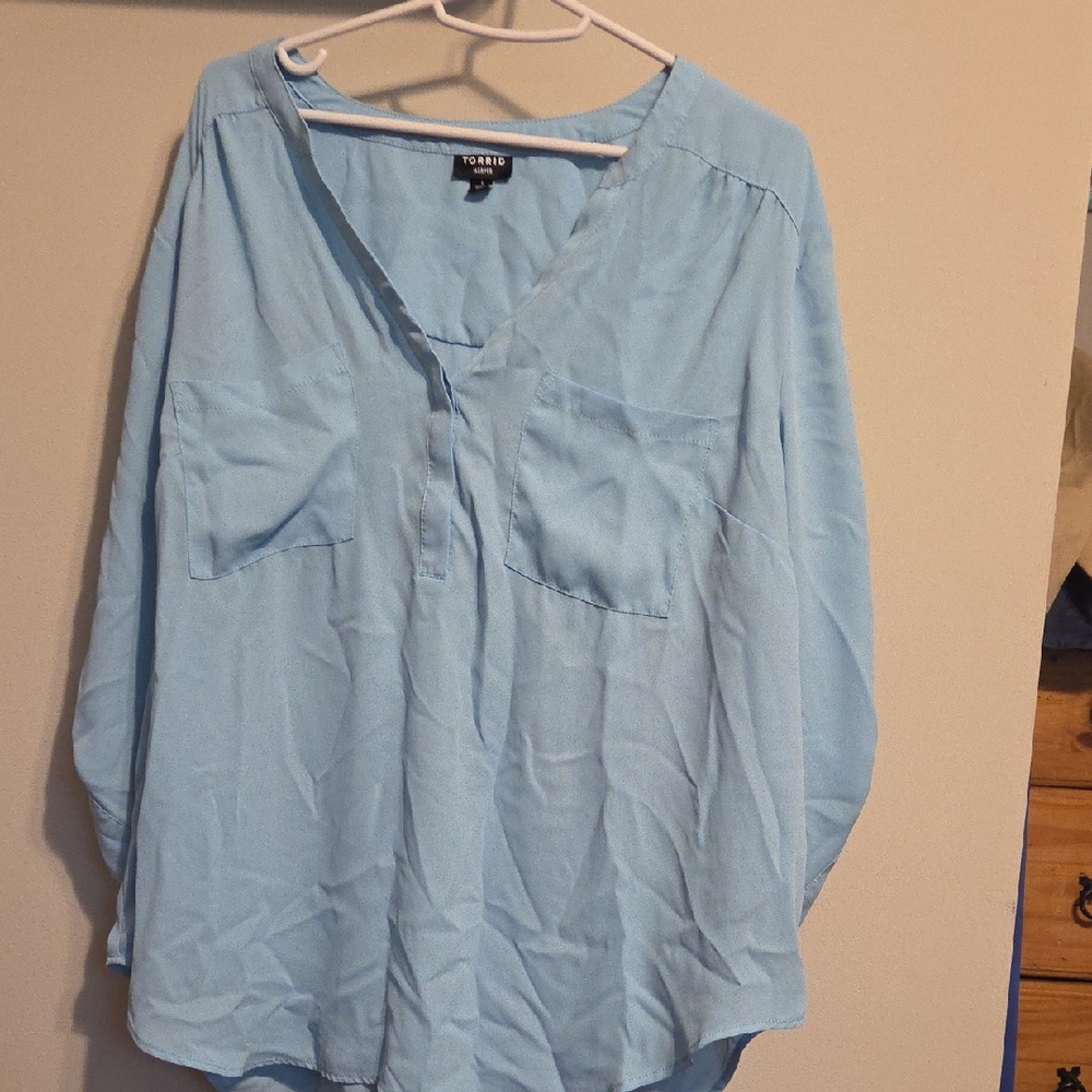 Torrid Sky Blue Harper Blouse
